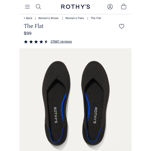 Rothy's Shoes - Women's Rothy's The Flat Black Flats 9